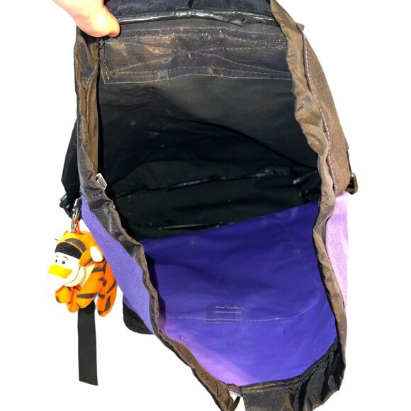 Vintage Disney Winnie the Pooh Kids Tigger Backpack Purple Black Floral main image 8